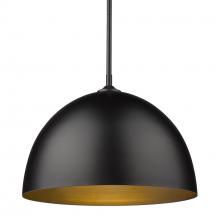  6956-L BLK-BLK - Zoey Large Pendant in Matte Black with Matte Black Shade